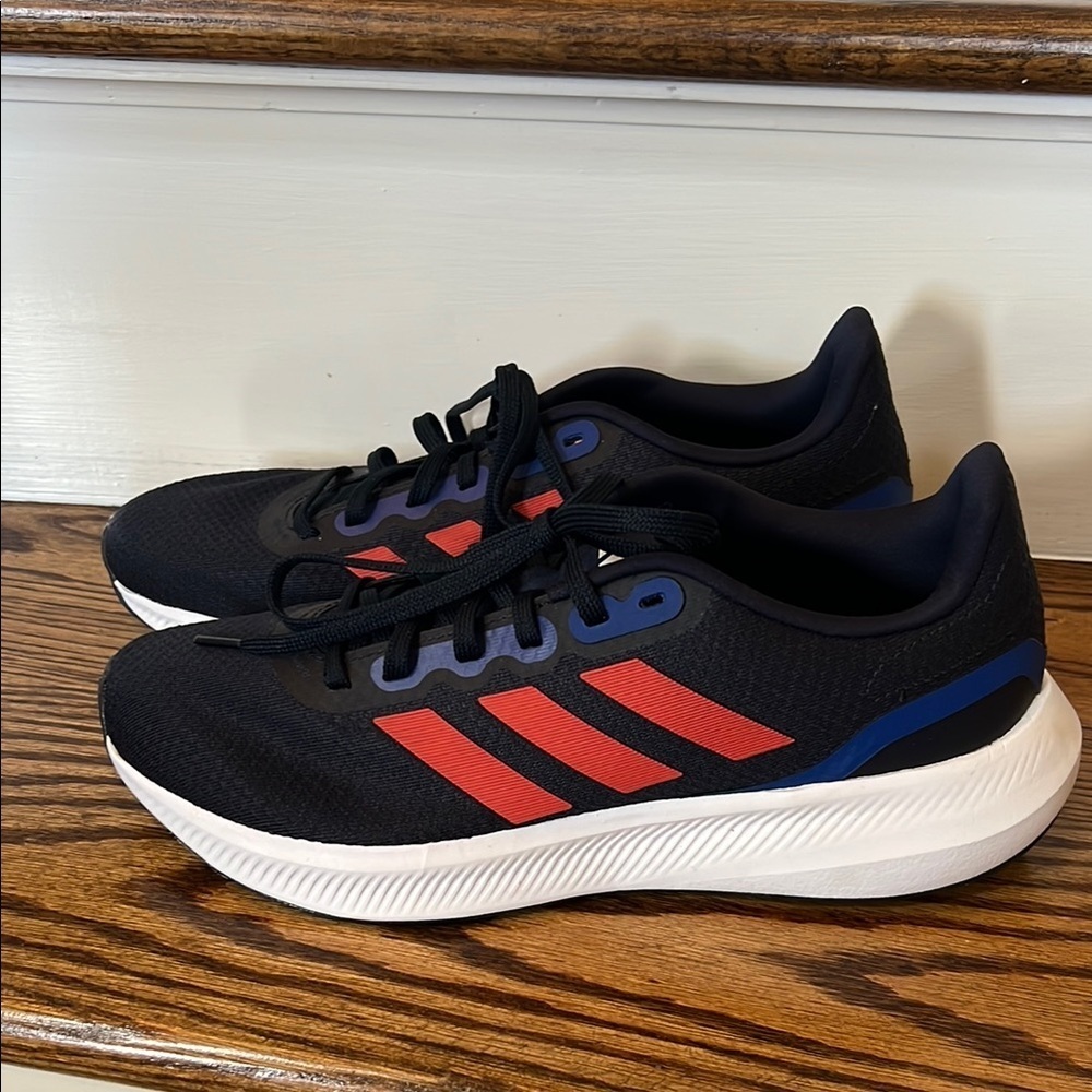Adidas Men's Navy Blue and Red Running Sneakers - Picture 4 of 9